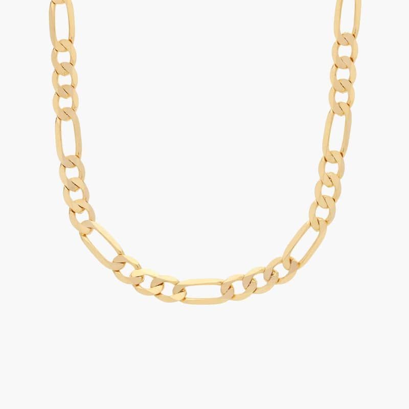 20" Flat Figaro Chain in 14k Yellow Gold (4 mm)