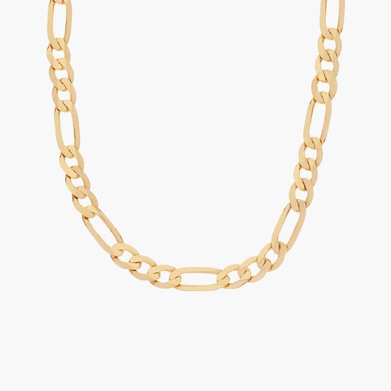 22" Flat Figaro Chain in 14k Yellow Gold (4 mm)