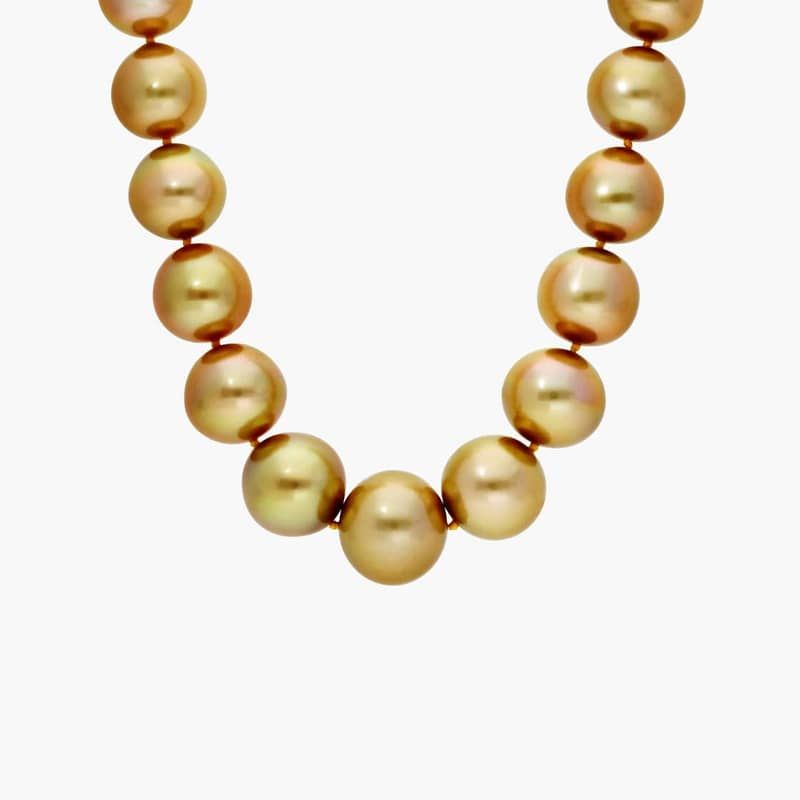 Extraordinary Collection: Golden South Sea Pearl Strand in 18k White Gold (12.2-15.5mm)