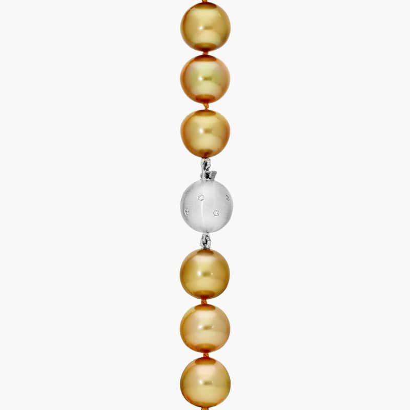 Extraordinary Collection: Golden South Sea Pearl Strand in 18k White Gold (12.2-15.5mm)