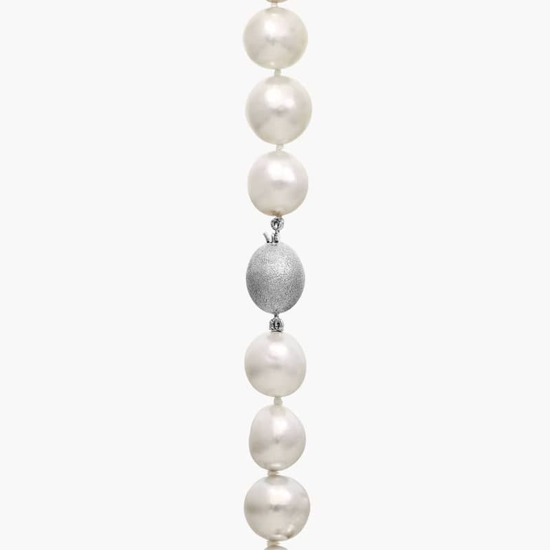 Extraordinary Collection: White South Sea Pearl Strand Necklace in 14k White Gold (13-16.2mm)