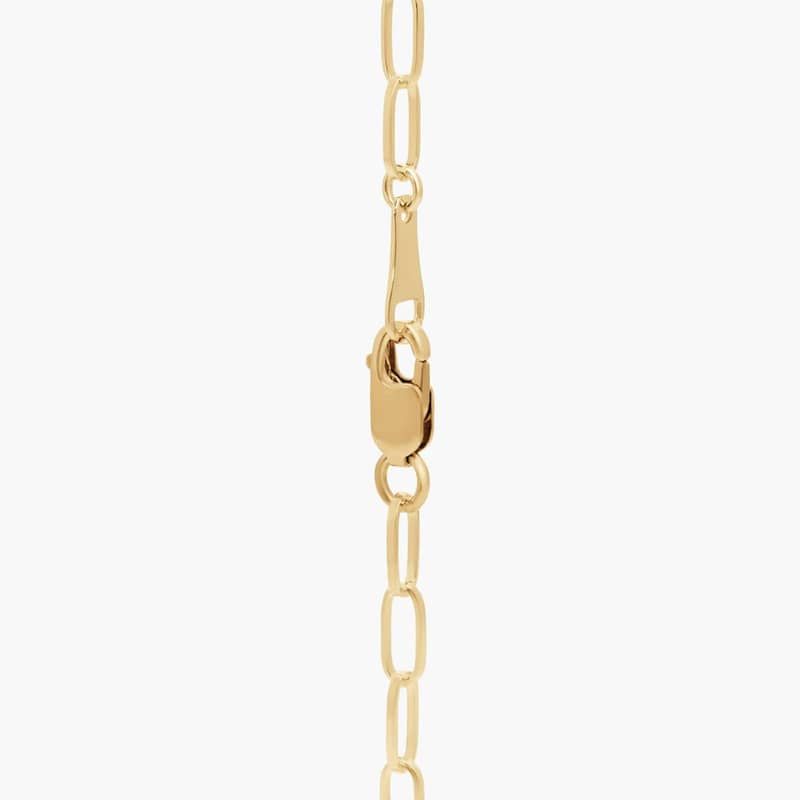 18" Small Paperclip Chain in Solid 14k Yellow Gold (2.4 mm)