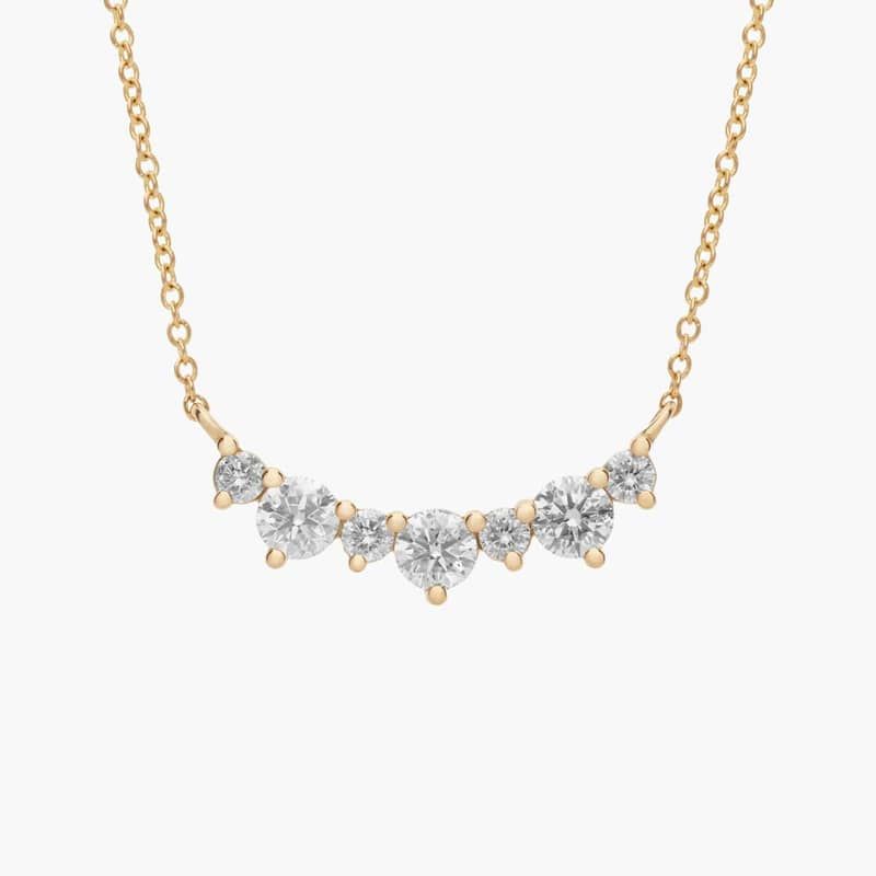 Alternating Diamond Curved Bar Necklace in 14k Yellow Gold (1 ct. tw.)
