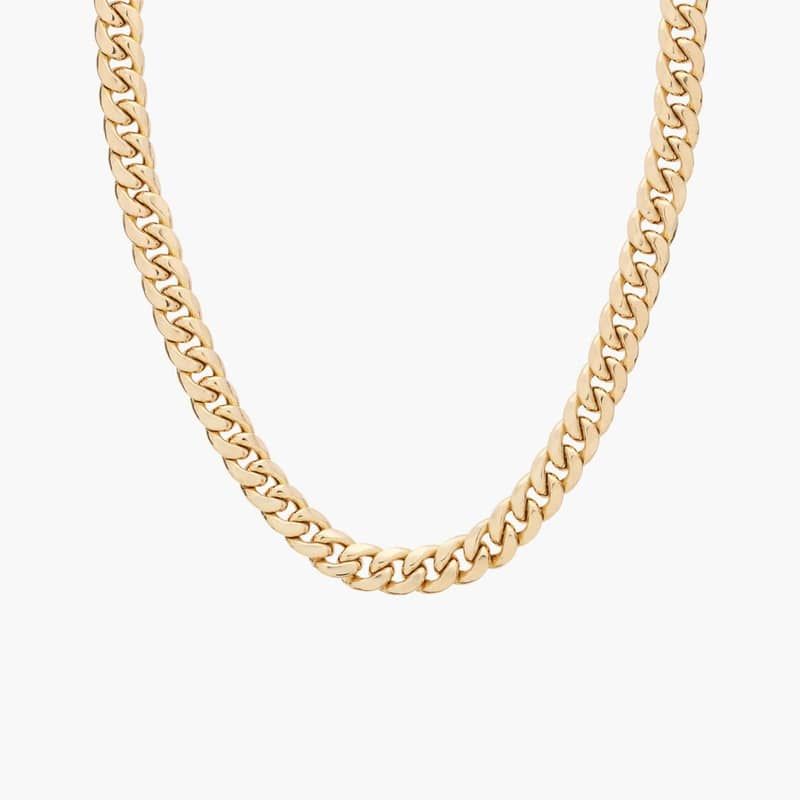 24" Men's Semi-Solid Miami Cuban Chain in 14k Yellow Gold (11 mm)