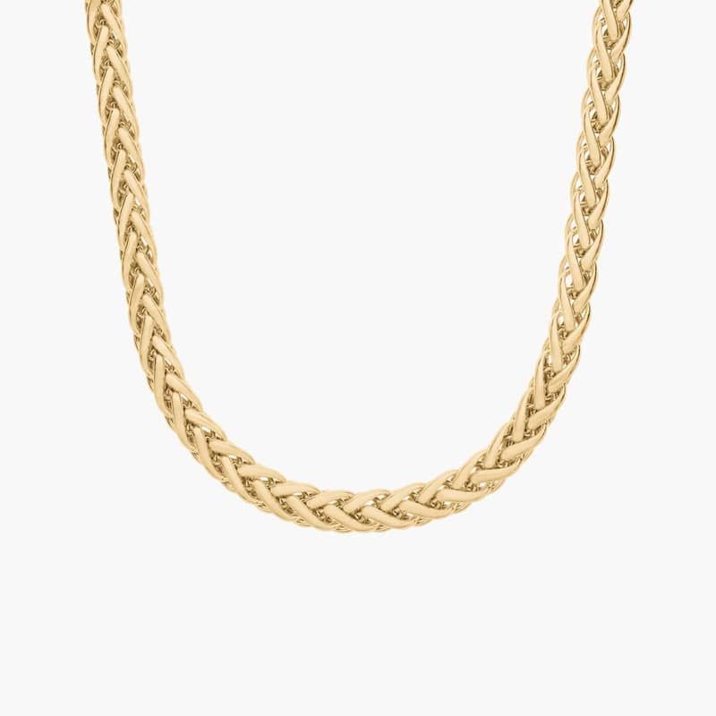 20" Wheat Chain Necklace in 14k Yellow Gold (3.5 mm)