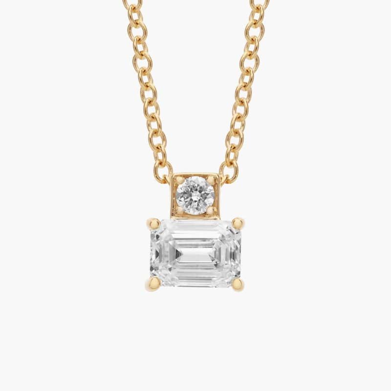 Baguette and Round Diamond Pendant in 14k Yellow Gold (1/3 ct. tw.)