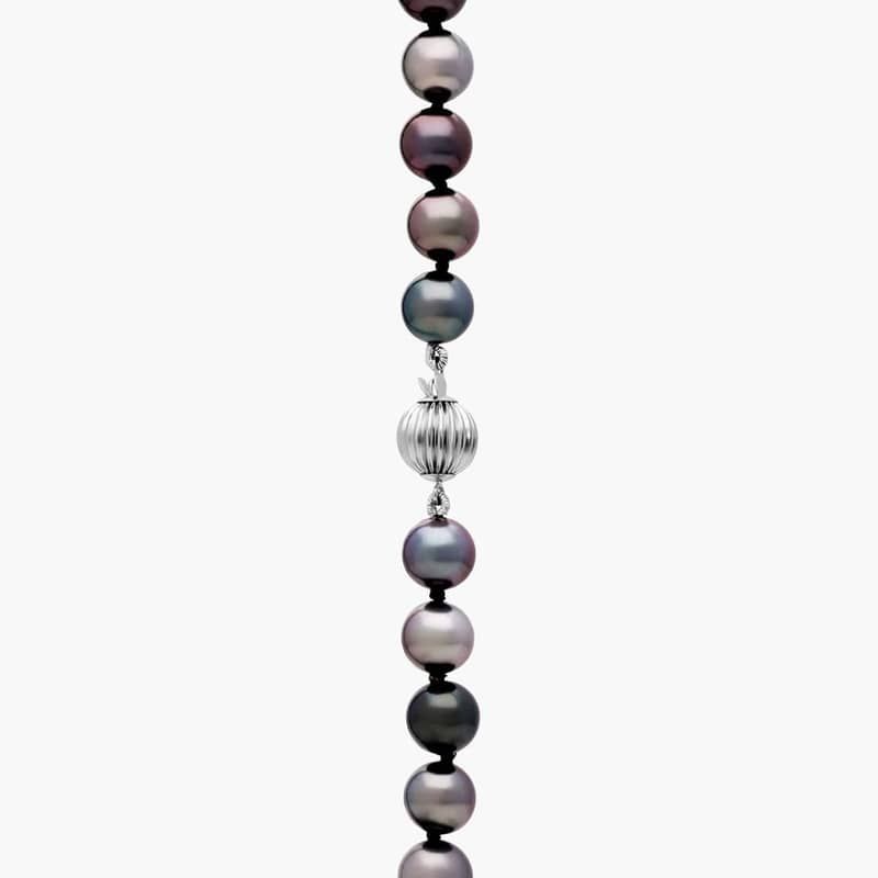 Tahitian Pearl Strand Necklace in 14k White Gold (8-9mm)