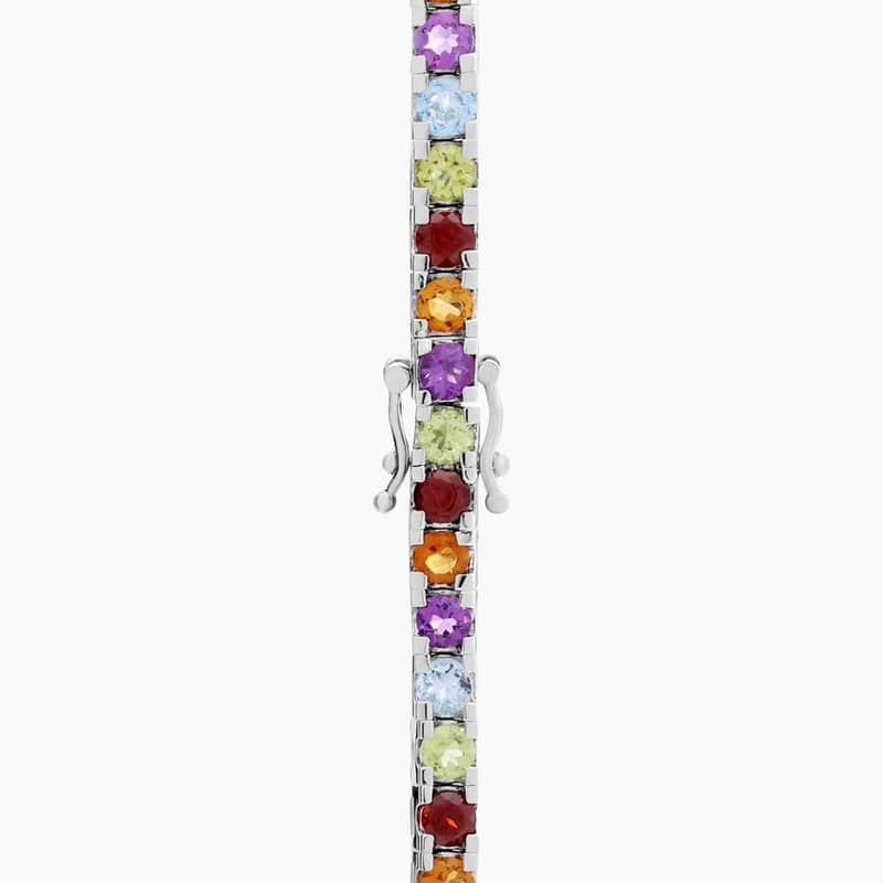 Multi Color Eternity Necklace in Sterling Silver (3mm)