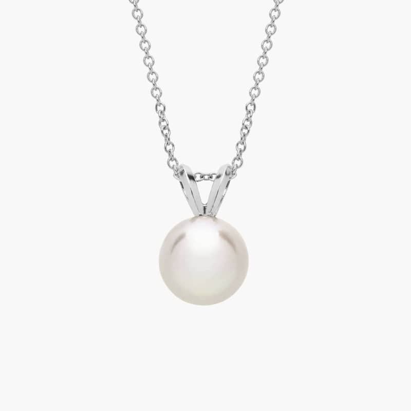 18" Premier Akoya Cultured Pearl Pendant in 18k White Gold (8.0-8.5mm)