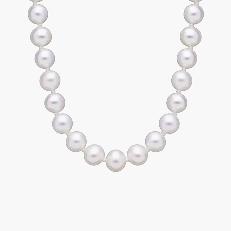 16" Freshwater Cultured Pearl Strand Necklace in 14k White Gold (6-6.5mm)