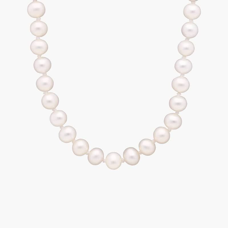 20" Freshwater Cultured Pearl Strand Necklace in14k White Gold (6-6.5mm)