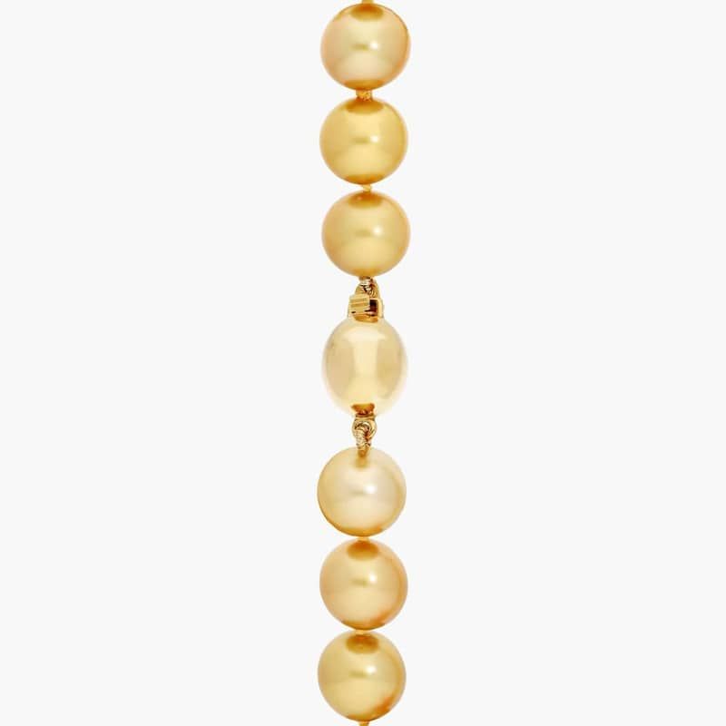 Extraordinary Collection: Golden South Sea Pearl Strand Necklace in 18k Yellow Gold (9.6-12.5mm)