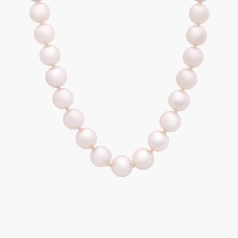 36" Classic Akoya Cultured Pearl Strand Necklace in 18k White Gold (8.0-8.5mm)