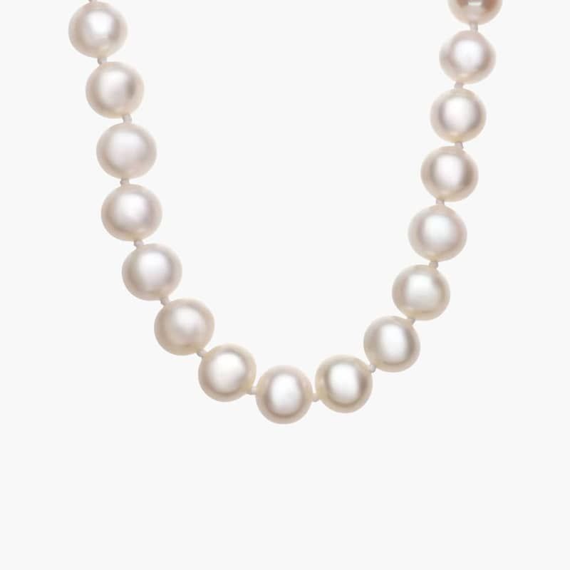 36" Freshwater Cultured Pearl Strand Necklace in 14k White Gold (8.0-8.5mm)