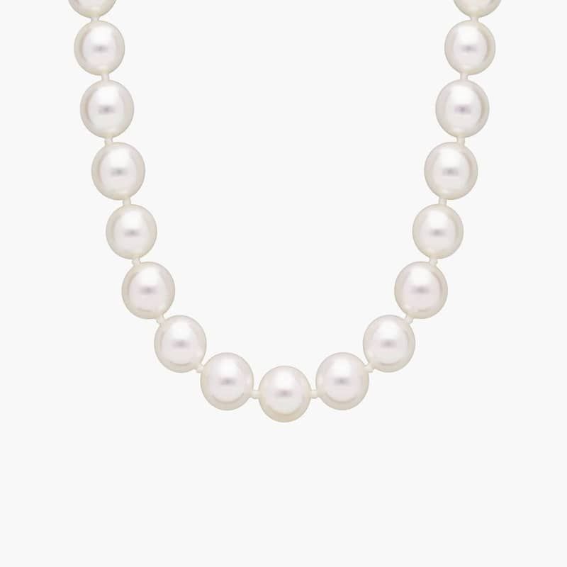20" Classic Akoya Cultured Pearl Strand Necklace in 18k Yellow Gold (8.0-8.5mm)