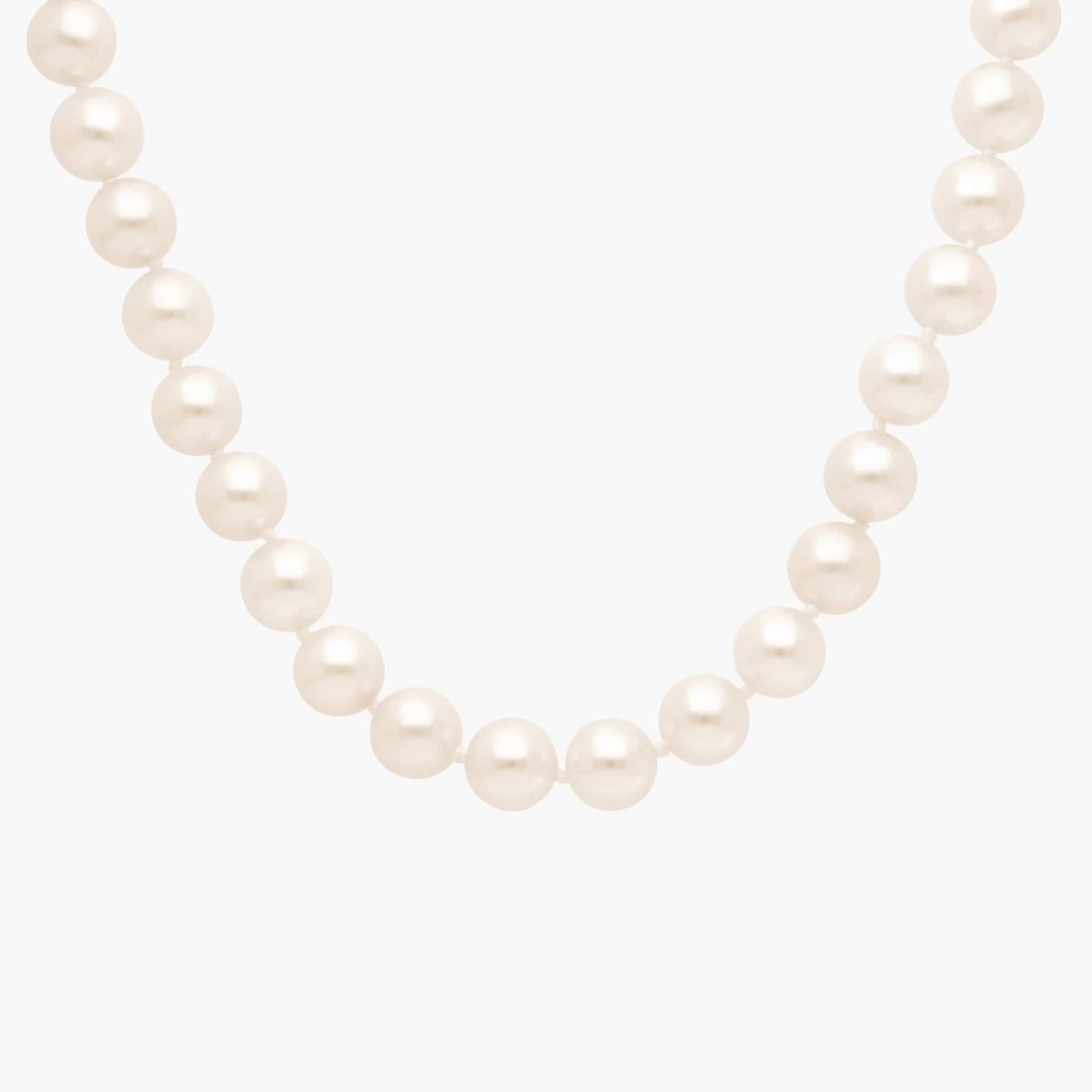 36" Classic Akoya Cultured Pearl Strand Necklace in 18k Yellow Gold (7.5-8.0mm)