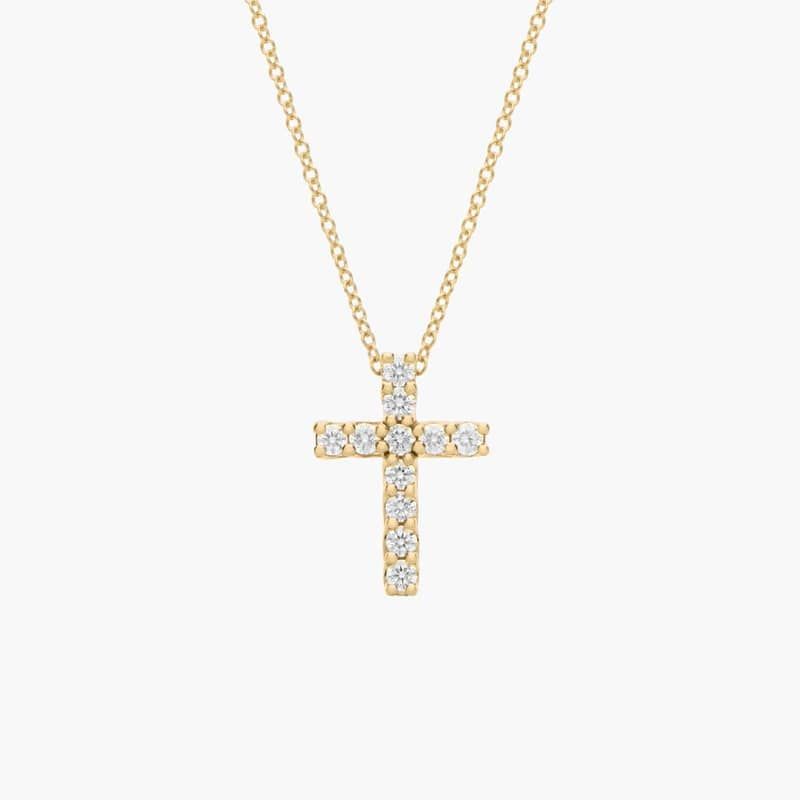 Tessere Cross Pendant in 14k Yellow Gold (1/2 ct. tw.)