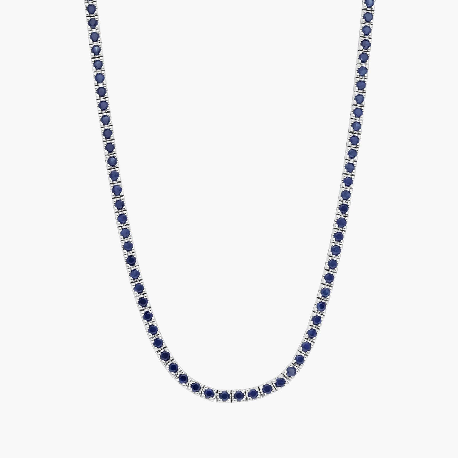 16.5" Pink Sapphire Eternity Necklace in 14k Rose Gold