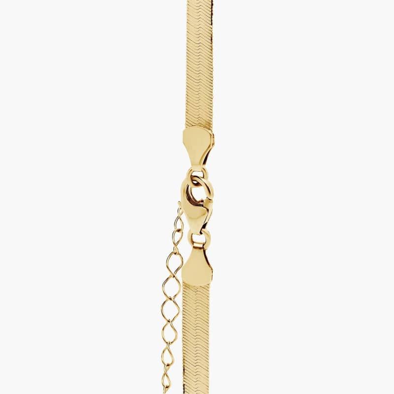 16" Herringbone Chain Necklace in 14k Italian Yellow Gold (5 mm)