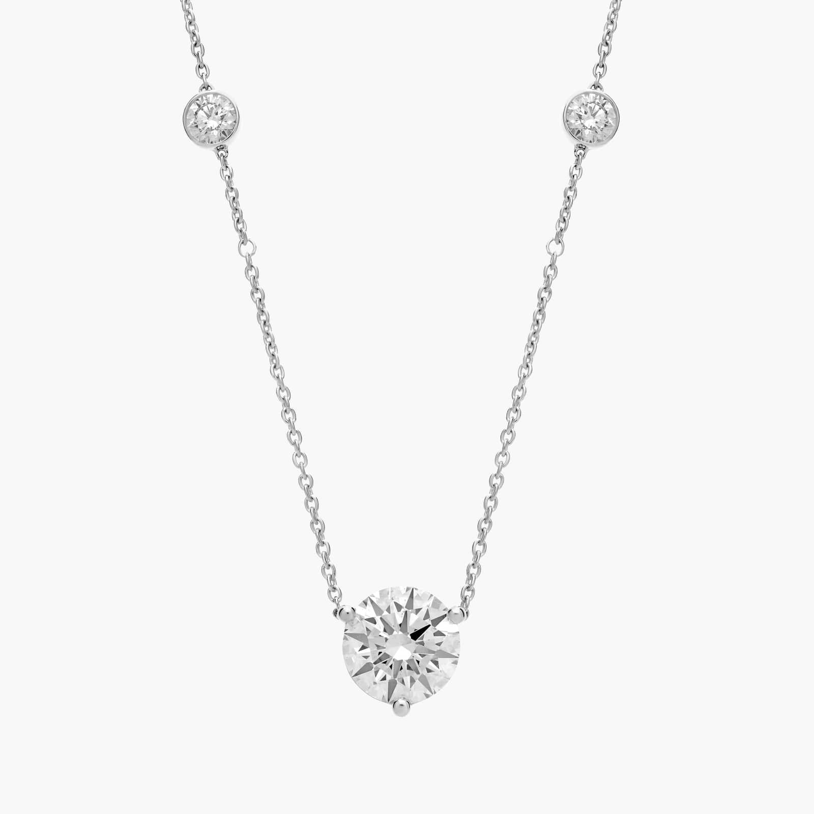 Diamond Station Pendant in 14k White Gold (3 Ct. Tw.)