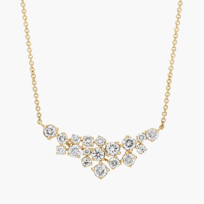 Diamond Cluster Necklace In 14k Yellow Gold (1 Ct. Tw.)