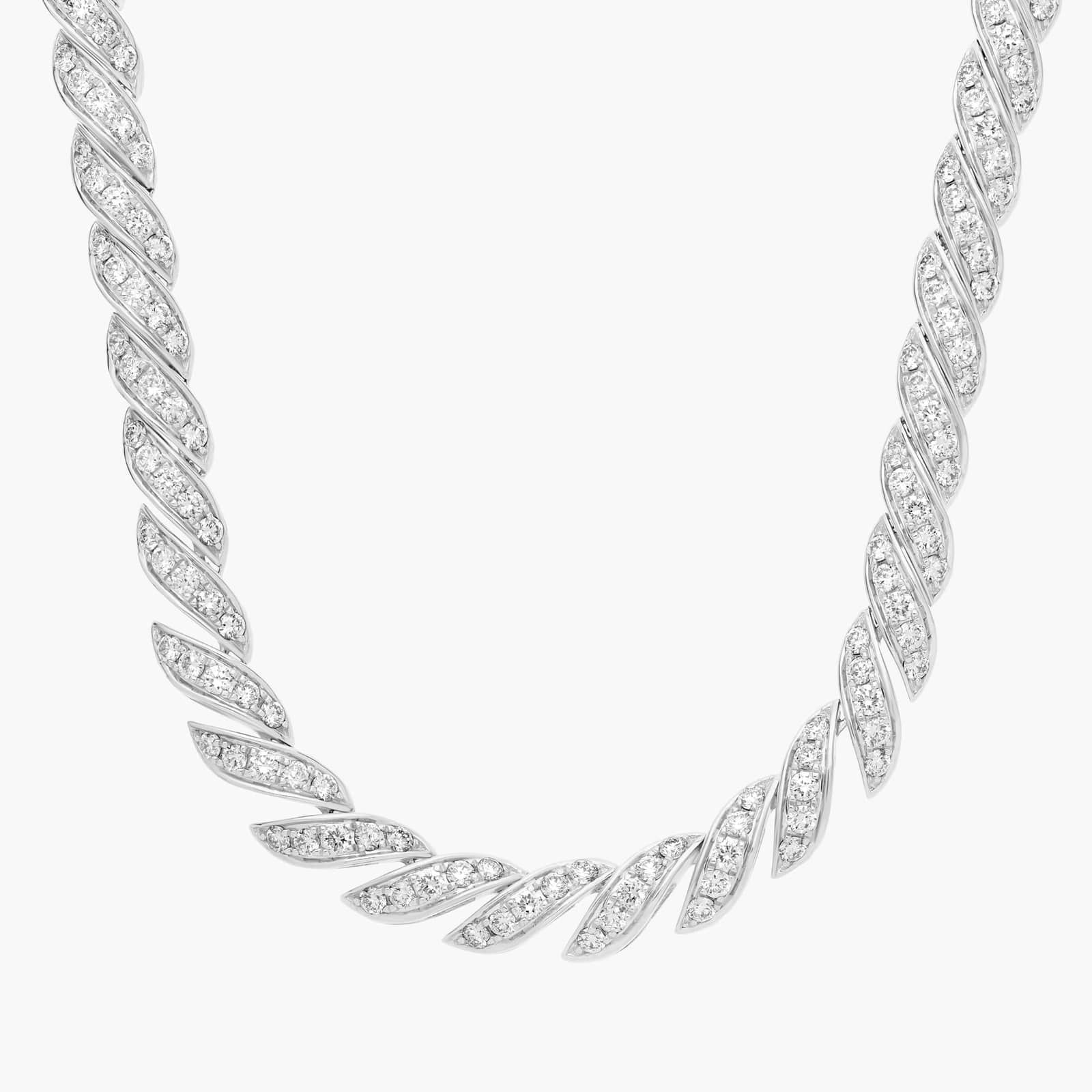 Diamond Slinky Fashion Eternity Necklace in 14k White Gold (5 Ct. Tw.)