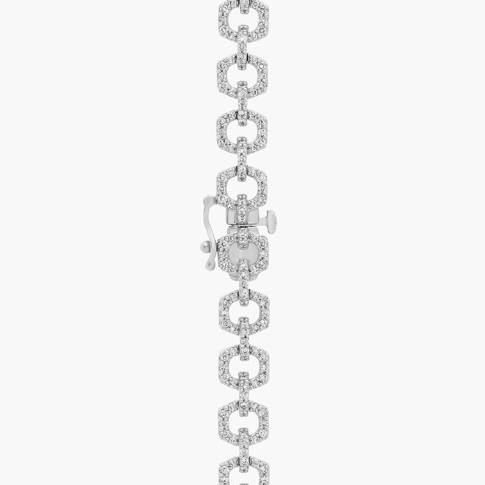 Interlocking Geometric Diamond Necklace in 14k White Gold (5 Ct. Tw.)