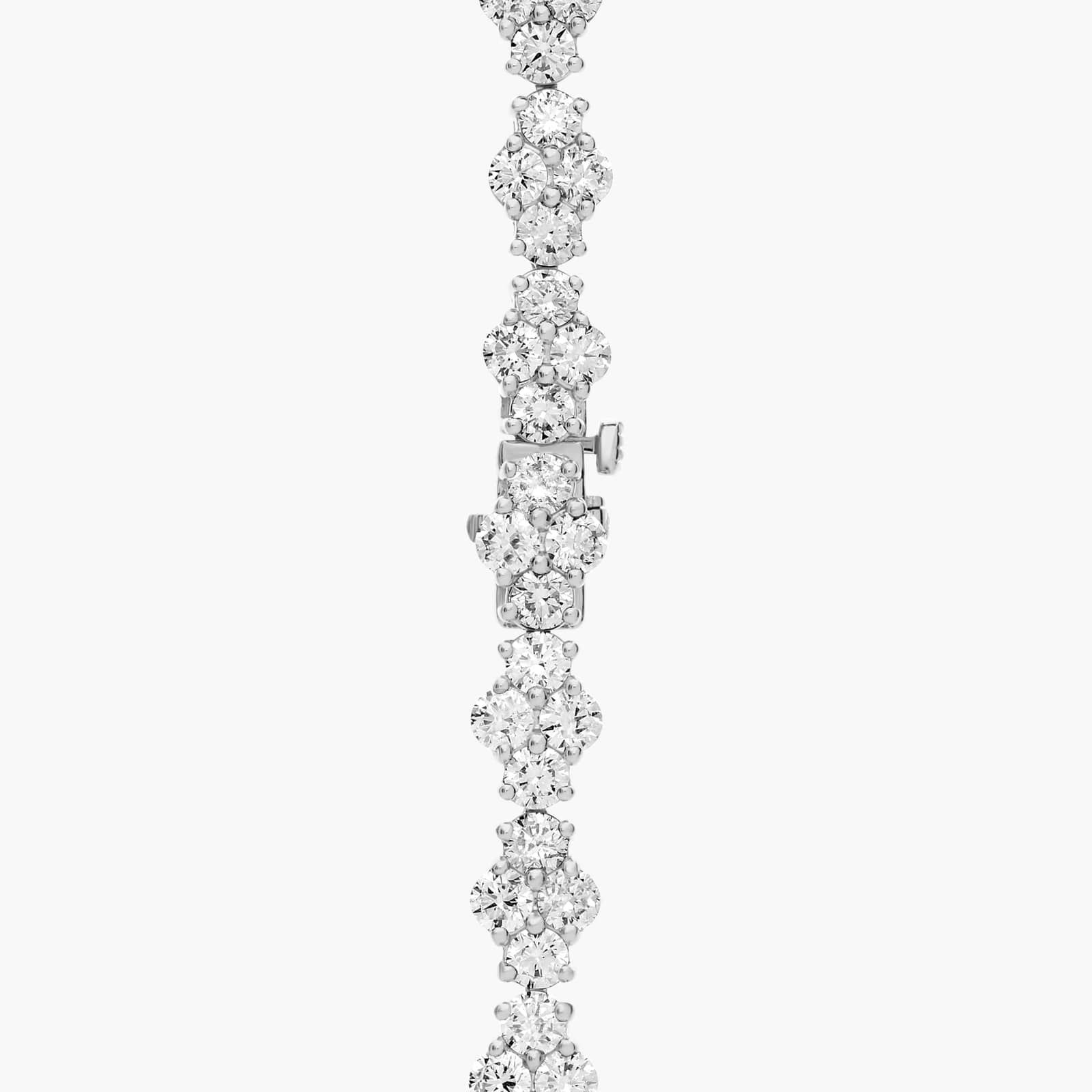 Diamond Cluster Fashion Eternity Necklace in 14k White Gold (24 Ct. Tw.)