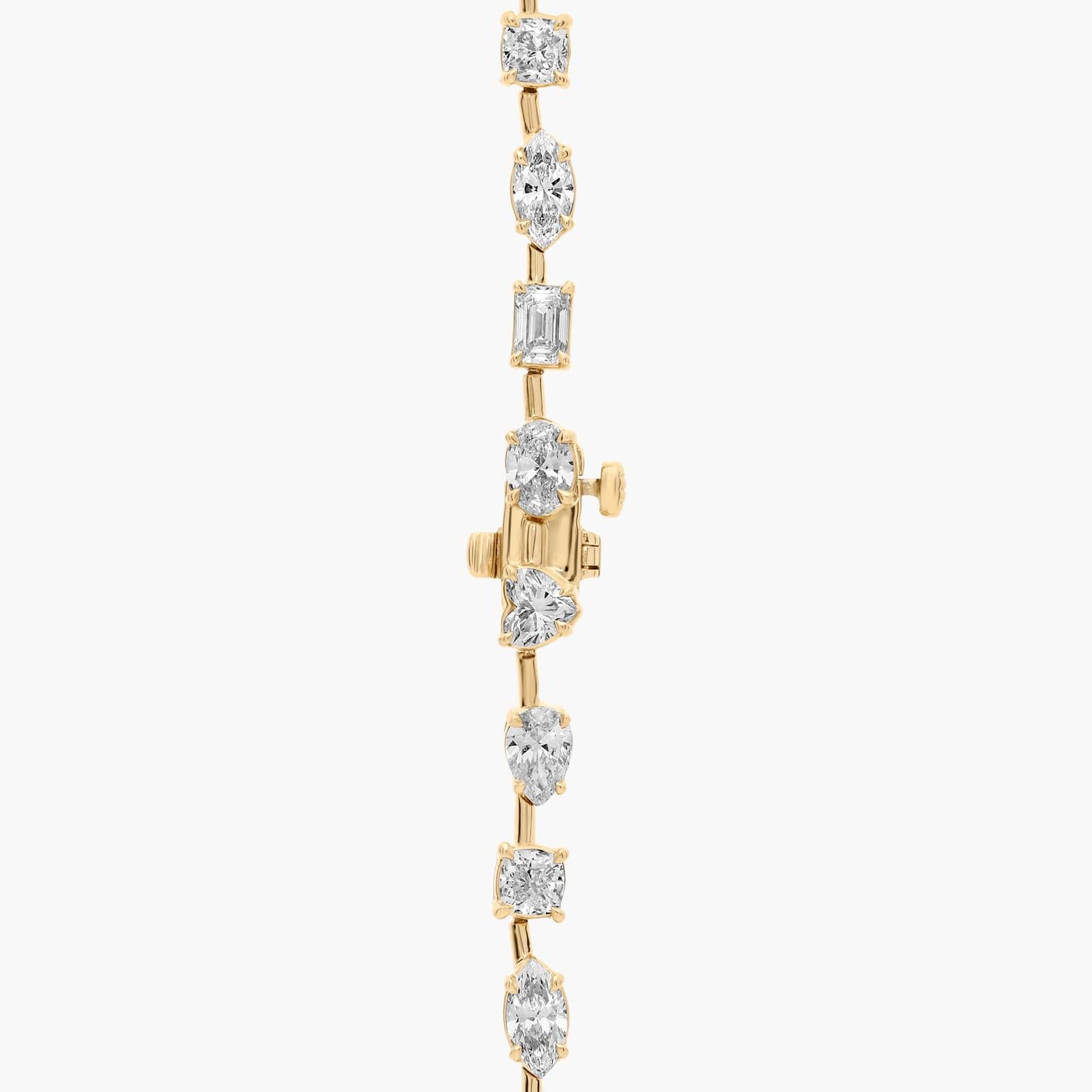 Fancy Shape Diamond Station Necklace in 14k Yellow Gold (15. Ct. Tw.)