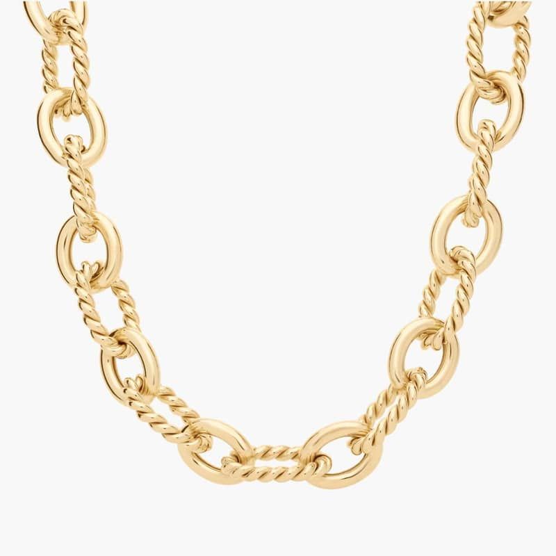 20" Twisted Oval Link Chain Necklace in 14K Yellow Gold