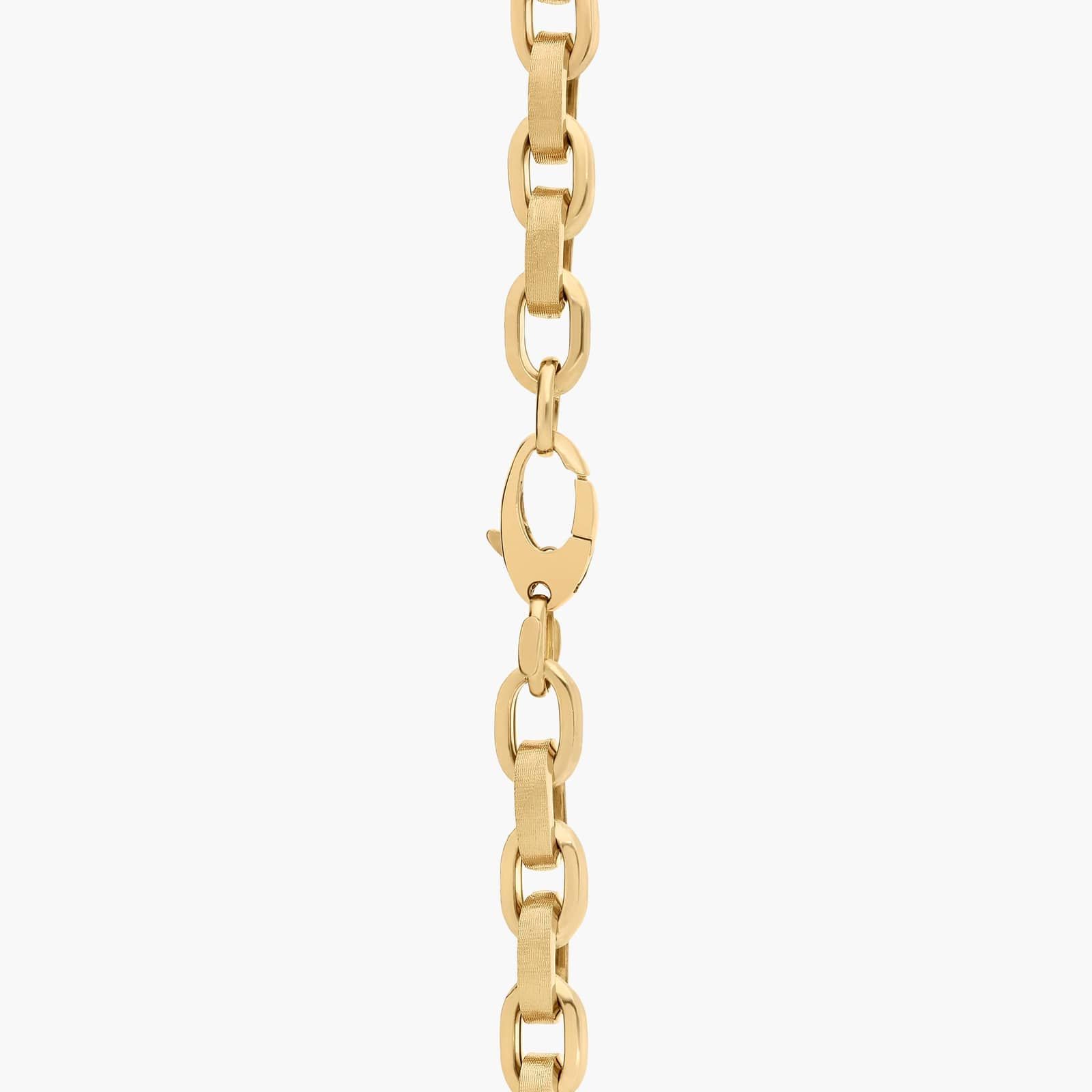 18.5" Textured Oval Link Necklace in 14K Yellow Gold