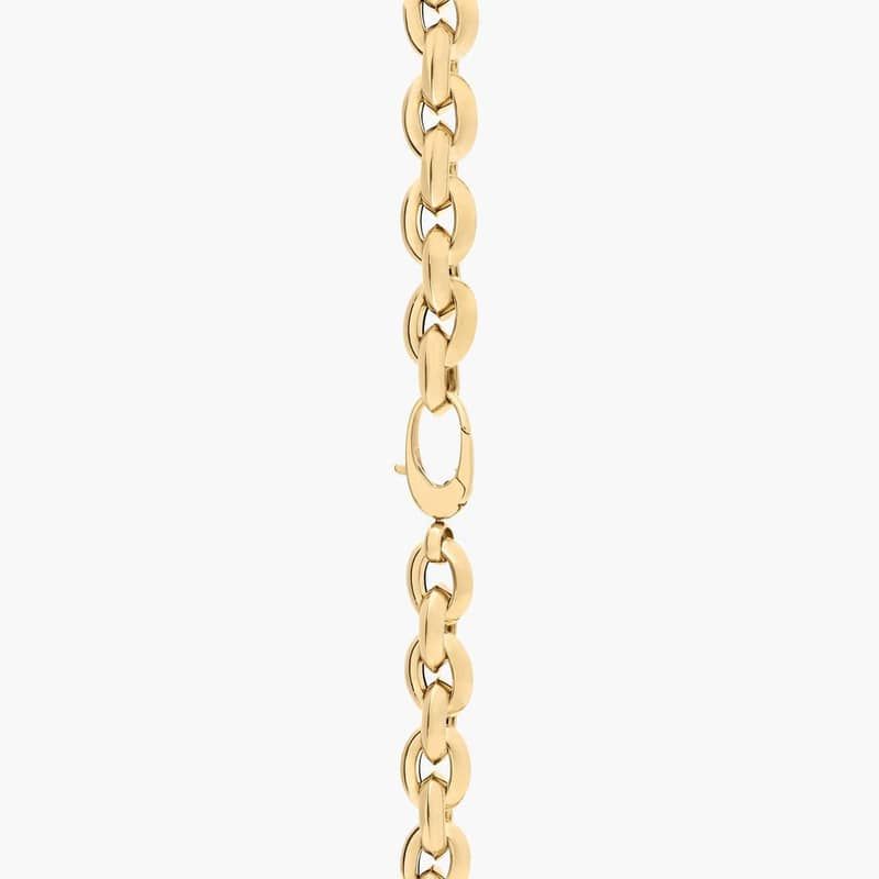 Knife Edge Oval Link Necklace in 14K Yellow Gold (11.5mm)