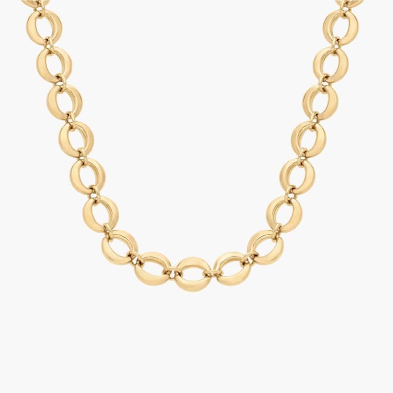 18" Round Link Necklace in 14K Yellow Gold