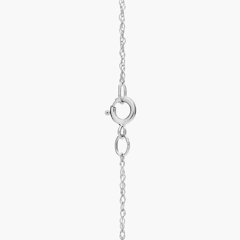 Emerald Cut Birthstone Moonstone Pendant Necklace in 14K White Gold (8x6mm)