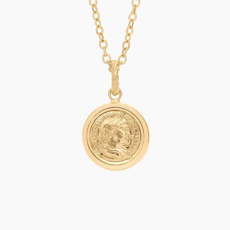 18" Coin Medallion Pendant in 14K Yellow Gold