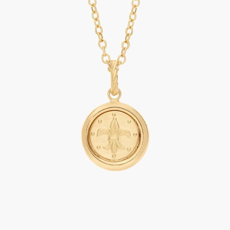 18" Coin Medallion Pendant in 14K Yellow Gold