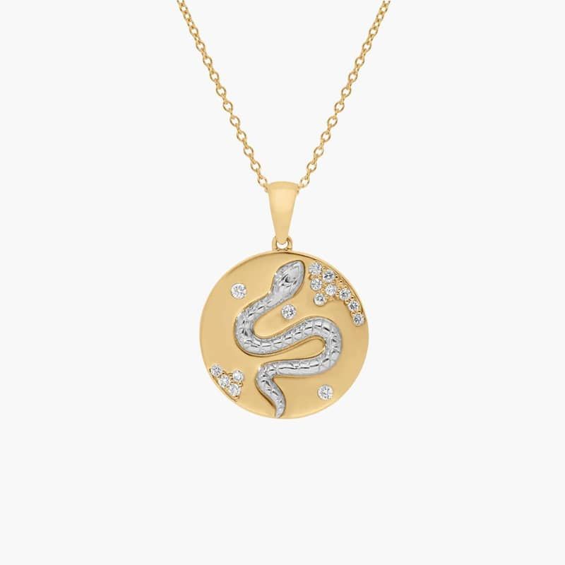 Limited Edition: Year of the Snake Diamond Pendant in 18K Yellow Gold