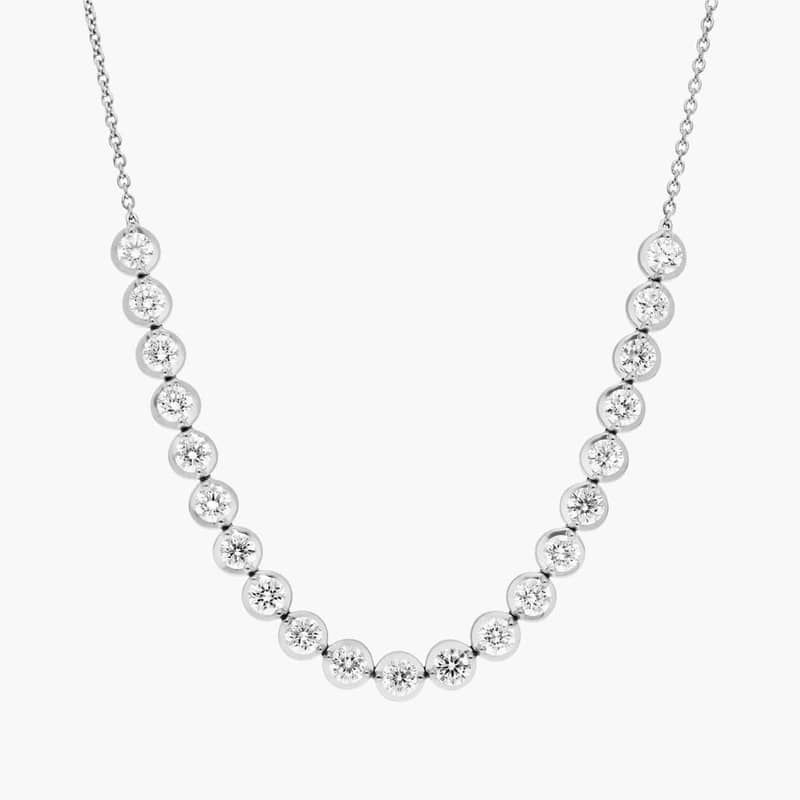 Illusion Extended Smile Necklace With Lab-Grown Diamonds in 14K White Gold
