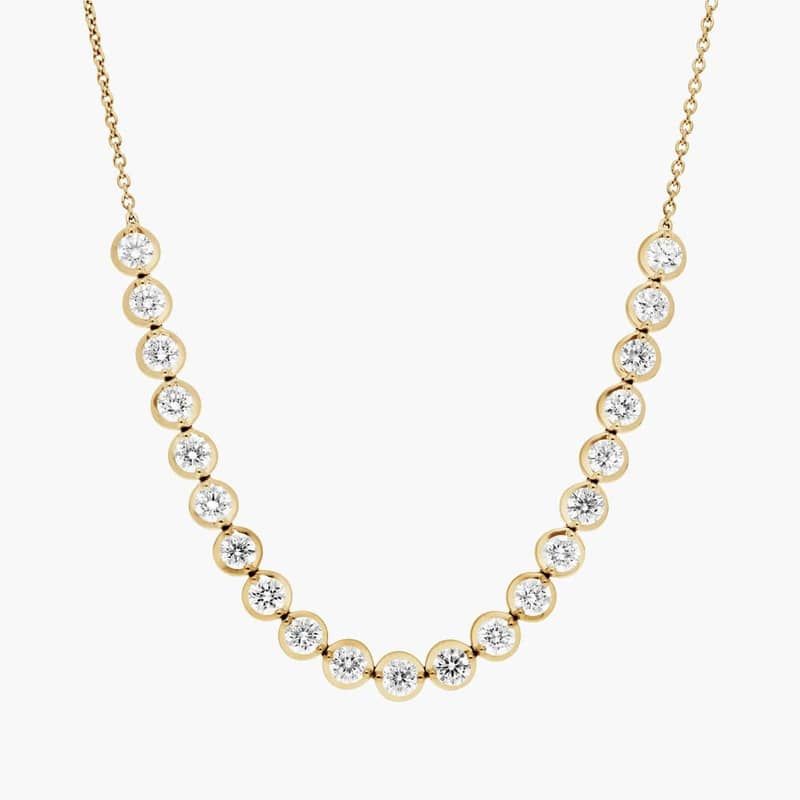 Illusion Extended Smile Necklace With Lab-Grown Diamonds in 14K Yellow Gold