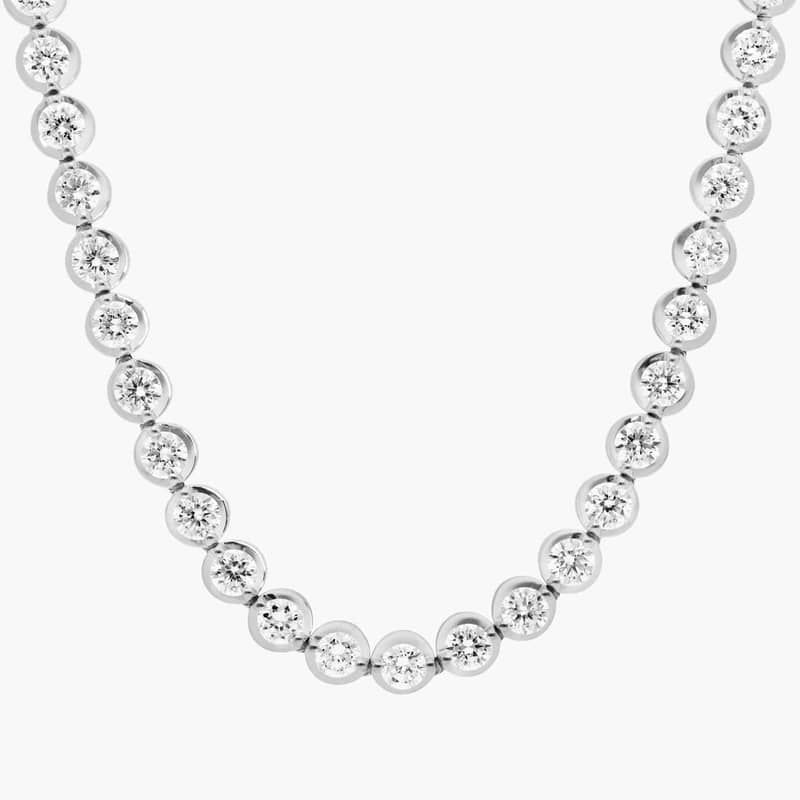 Illusion Tennis Necklace With Lab-Grown Diamonds In 14K White Gold
