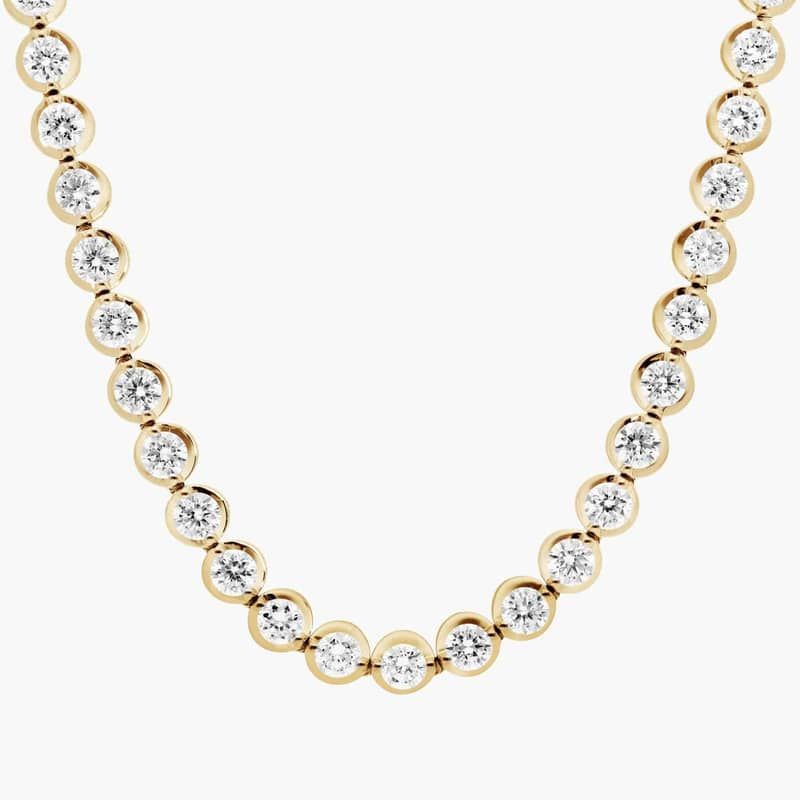 Illusion Tennis Necklace With Lab-Grown Diamonds In 14K Yellow Gold