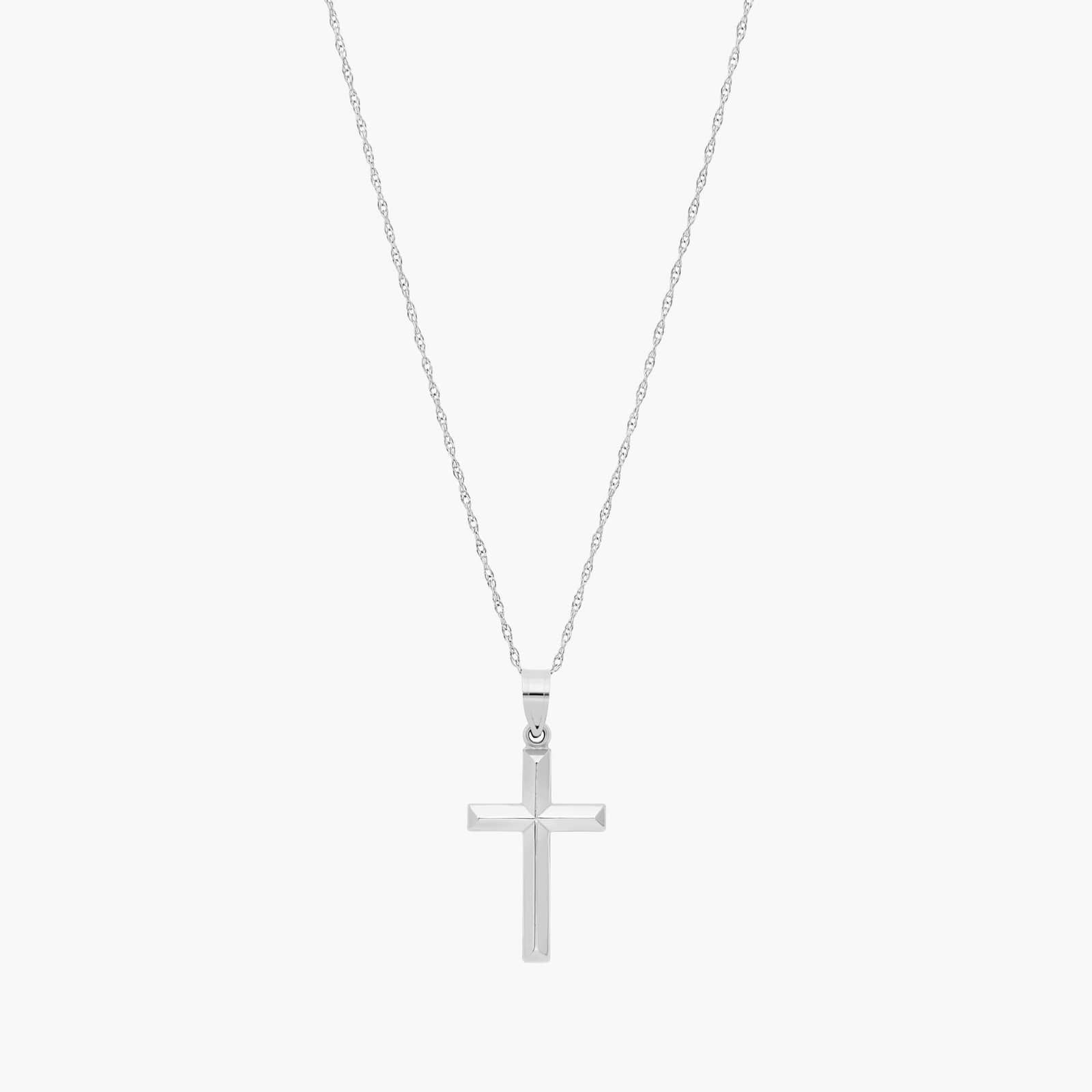 Cross Necklace in 14K White Gold