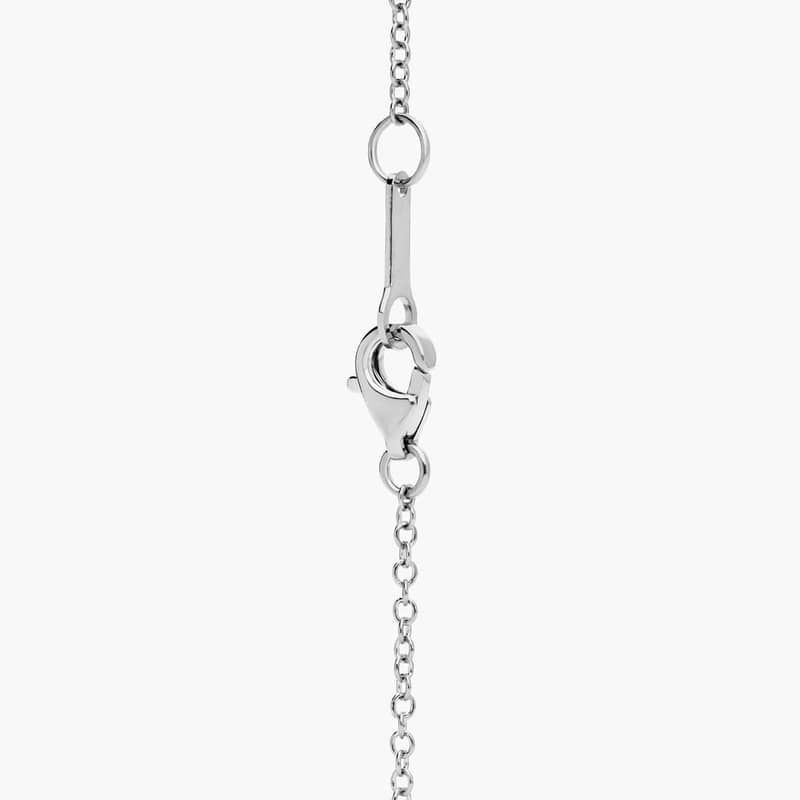 Diamond Bar Necklace With 0.75 CTW Round And Baguette Cut Lab-Grown Diamonds in 14K White Gold