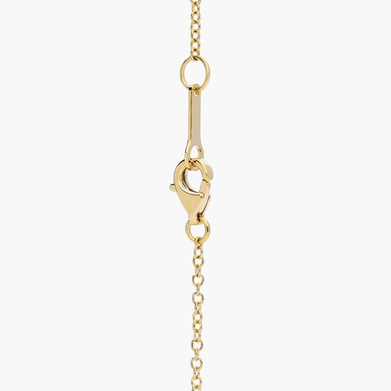 Diamond Bar Necklace With 0.75 CTW Round And Baguette Cut Lab-Grown Diamonds in 14K Yellow Gold