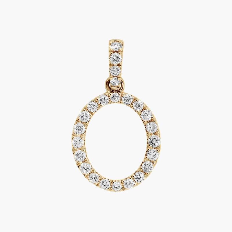 Lab-Grown Diamond Initial O Charm In 14K Yellow Gold