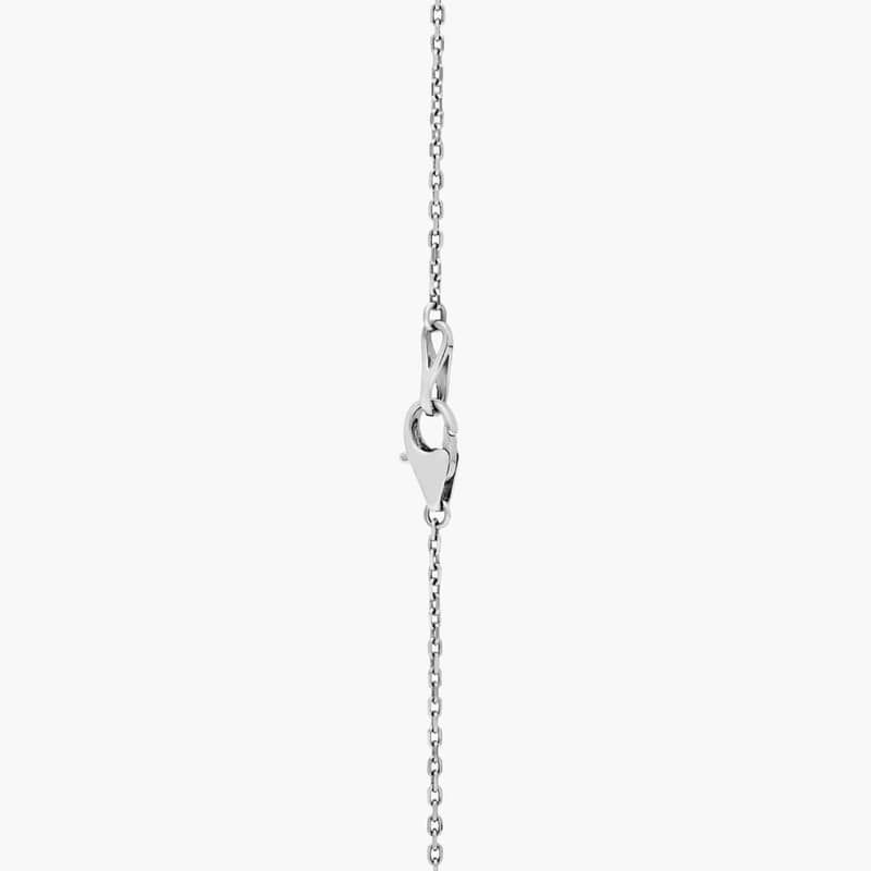 Oval Cut Sapphire & Diamond Halo Pendant Necklace with 3.5 CTW Baguette And Round Cut Diamonds in 18K White Gold