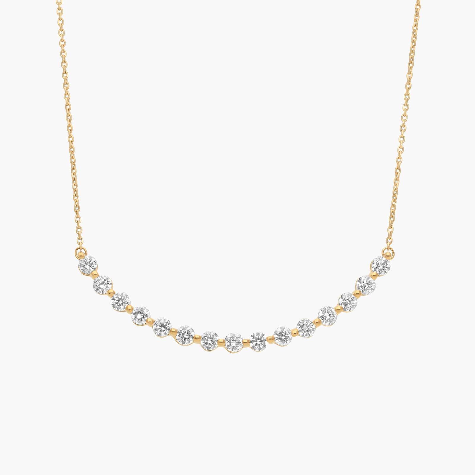 Diamond Smile Necklace with 1 CTW Round Cut Lab-Grown Diamonds in 14K Yellow Gold
