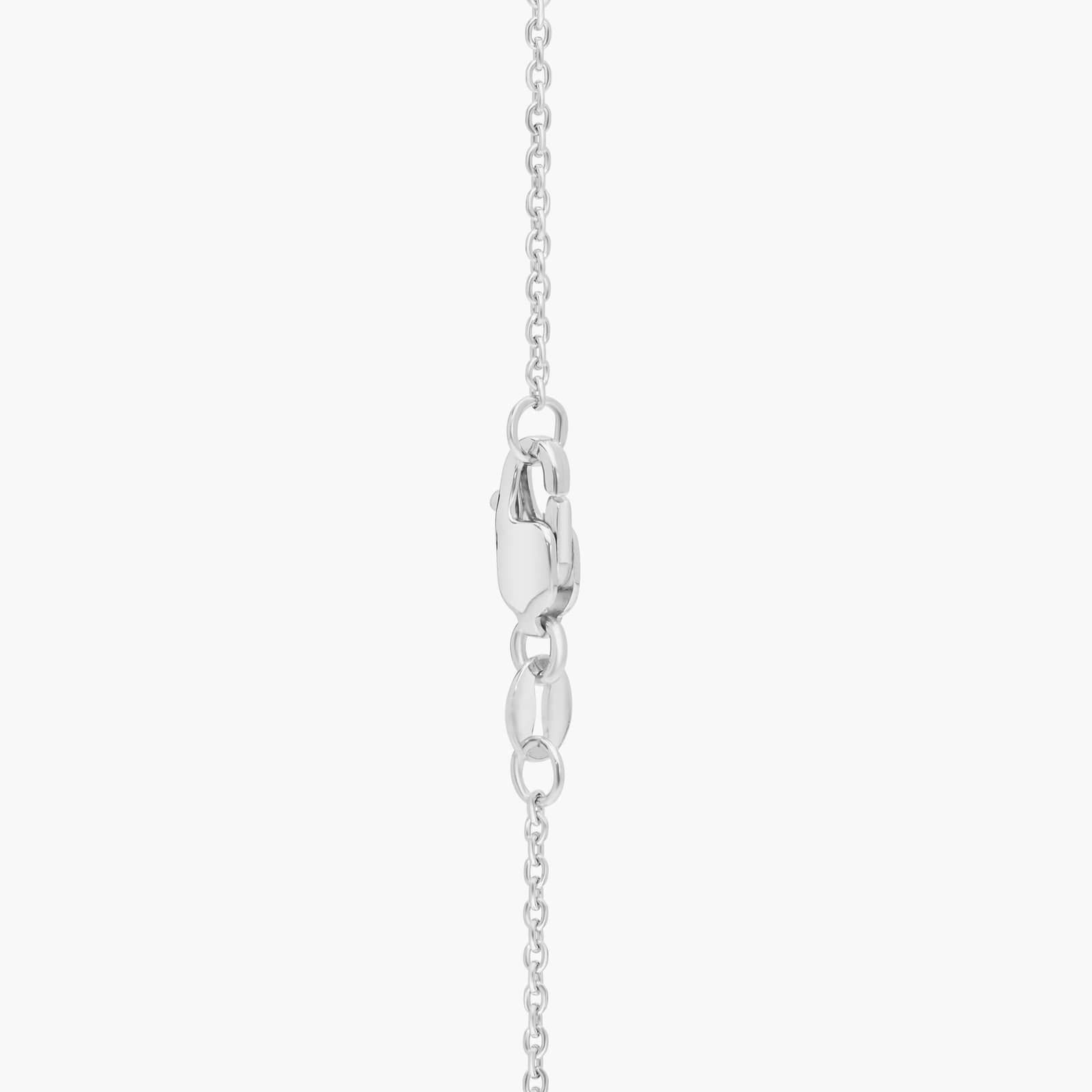 Diamond Drop Necklace with 1.25 CTW Round and Pear Shaped Lab-Grown Diamonds in 14K White Gold
