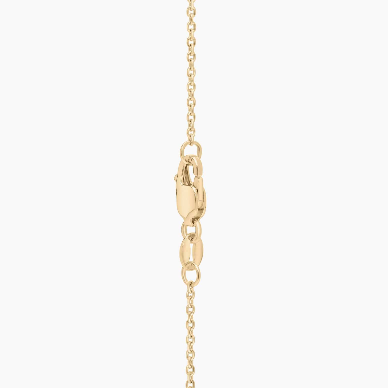 Diamond Drop Necklace with 1.25 CTW Round and Pear Shaped Lab-Grown Diamonds in 14K Yellow Gold