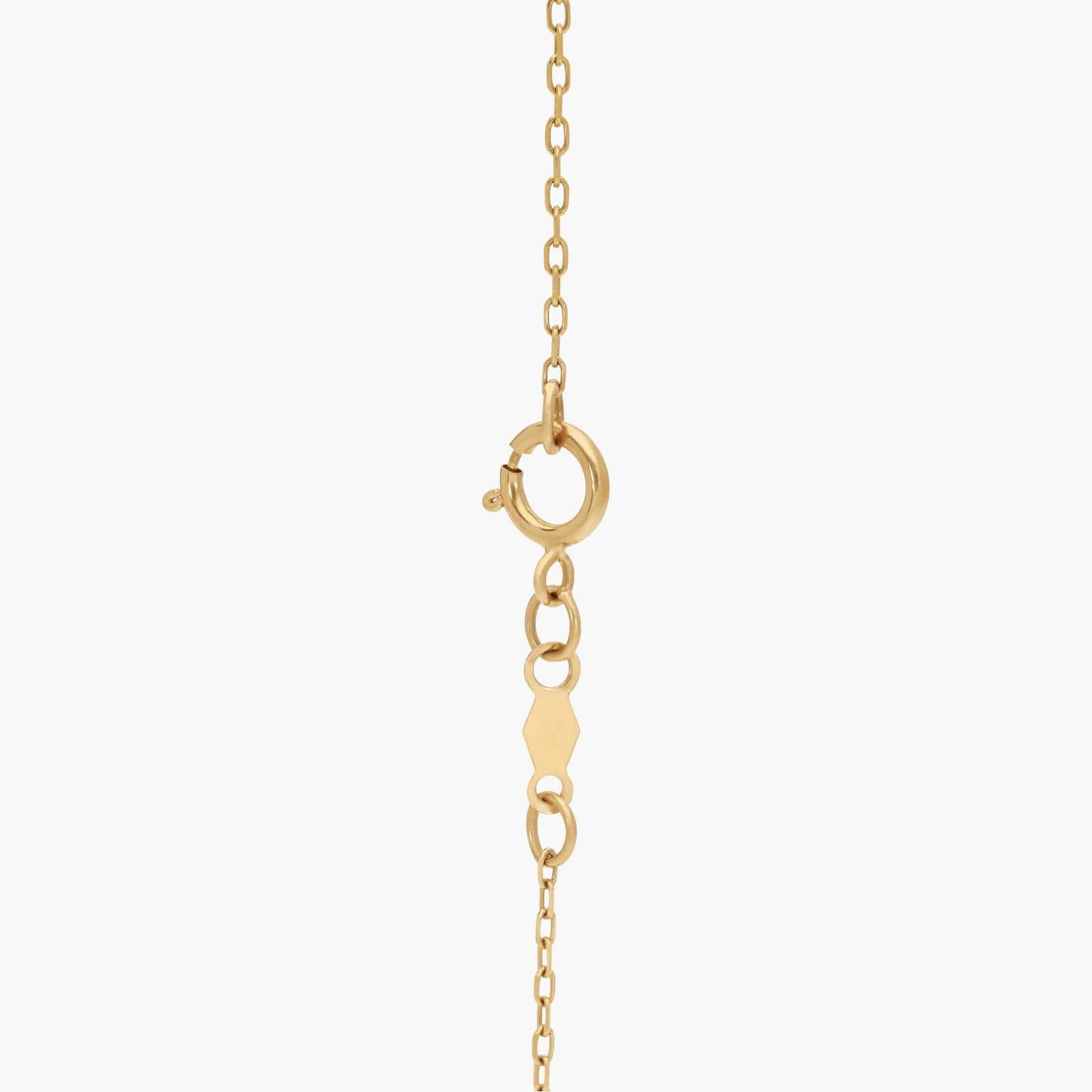 Octagon Pendant Necklace with 0.1 CTW Round Cut Lab-Grown Diamonds in 14K Yellow Gold